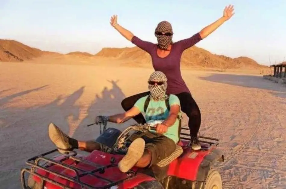 Private Quad Bike and Camel Ride Safari on a Desert Sunrise Tour