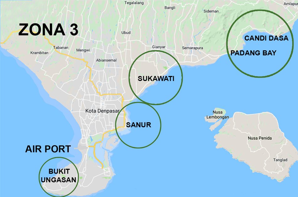 Bali Airport Pick up and Transfer to Zone 3