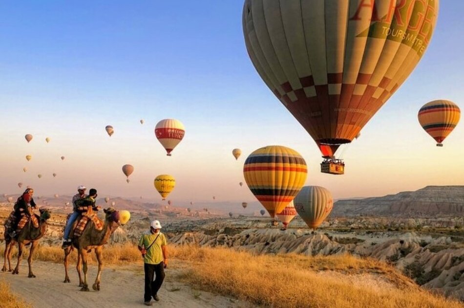 Panoramic Cappadocia View With The Camel Ride