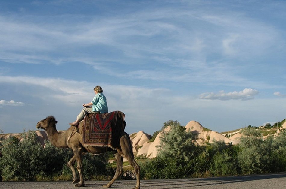 Panoramic Cappadocia View With The Camel Ride