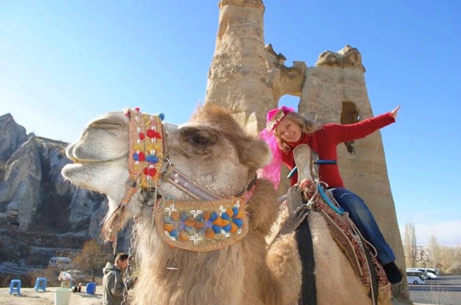 Panoramic Cappadocia View With The Camel Ride