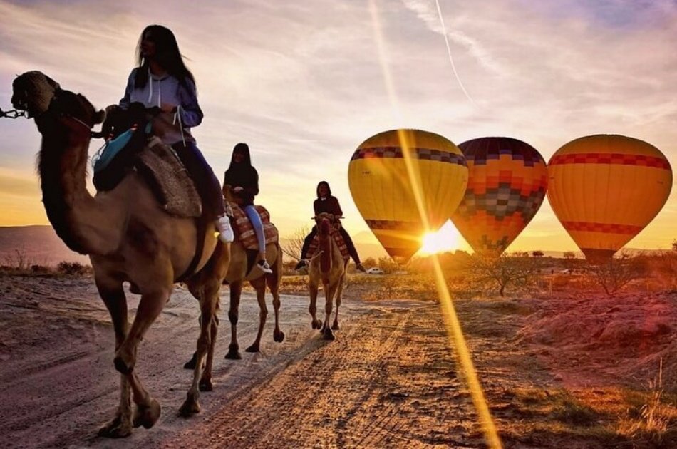 Panoramic Cappadocia View With The Camel Ride