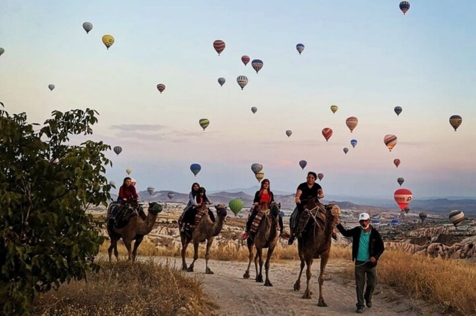 Panoramic Cappadocia View With The Camel Ride