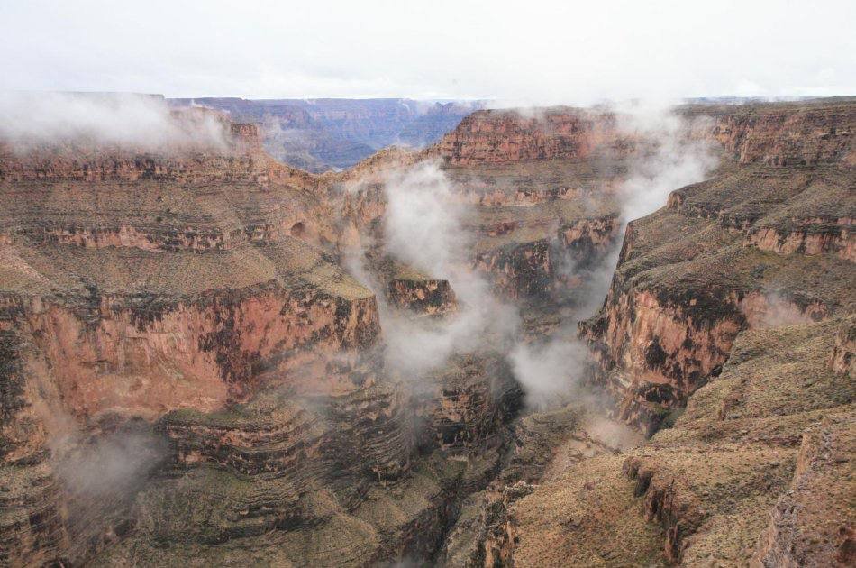 Grand Canyon West Rim Motor Coach Tour with Helicopter, Boat and Skywalk Tickets